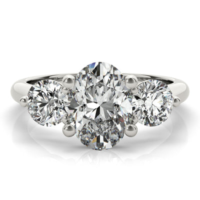 Charlotte Grande Oval and Round Diamond Engagement Ring Setting