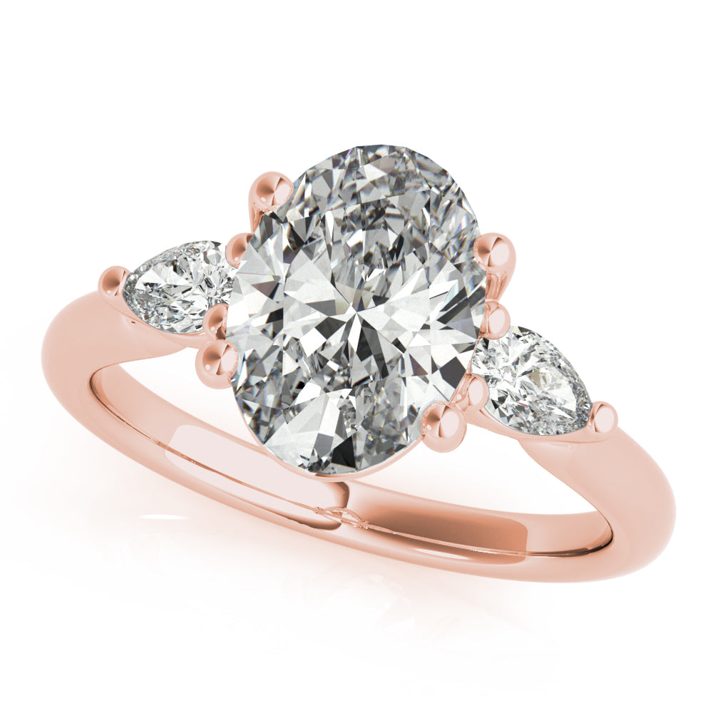 Rebecca Oval Diamond and Long Pear Engagement Ring Setting