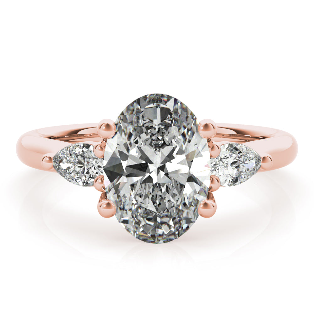 Rebecca Oval Diamond and Long Pear Engagement Ring Setting