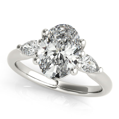 Rebecca Oval Diamond and Long Pear Engagement Ring Setting