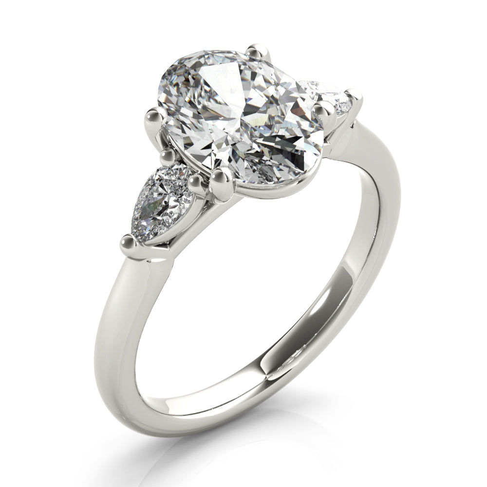 Rebecca Oval Diamond and Long Pear Engagement Ring Setting