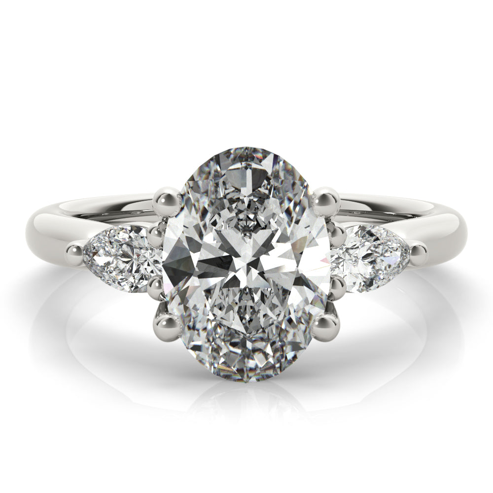 Rebecca Oval Diamond and Long Pear Engagement Ring Setting