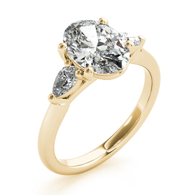 Rebecca Oval Diamond and Long Pear Engagement Ring Setting