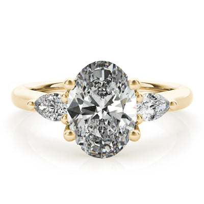 Rebecca Oval Diamond and Long Pear Engagement Ring Setting