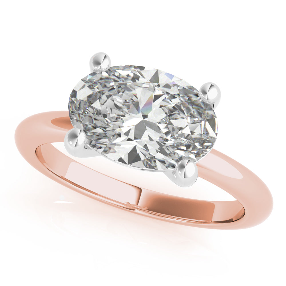 Lara East West Oval Diamond Engagement Ring Setting