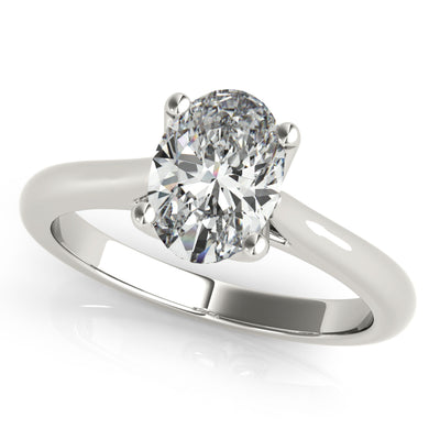 Fleur Oval Solitaire Engagement Ring Setting