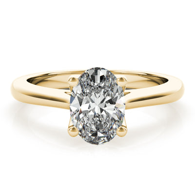 Fleur Oval Solitaire Engagement Ring Setting