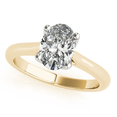 Fleur Oval Solitaire Engagement Ring Setting