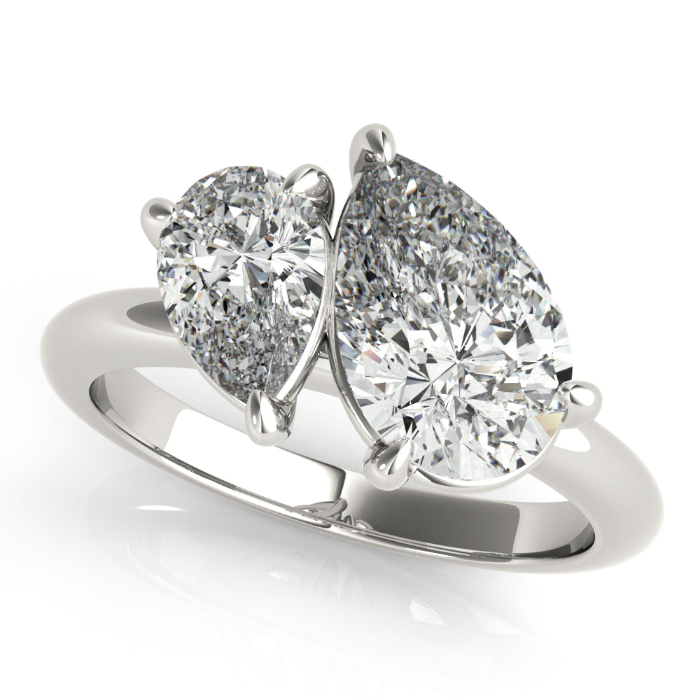 Lara Toi et Moi Tilted Double Pear Diamond Engagement Ring Setting