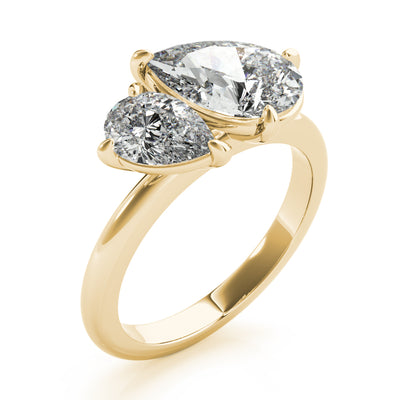 Lara Toi et Moi Tilted Double Pear Diamond Engagement Ring Setting