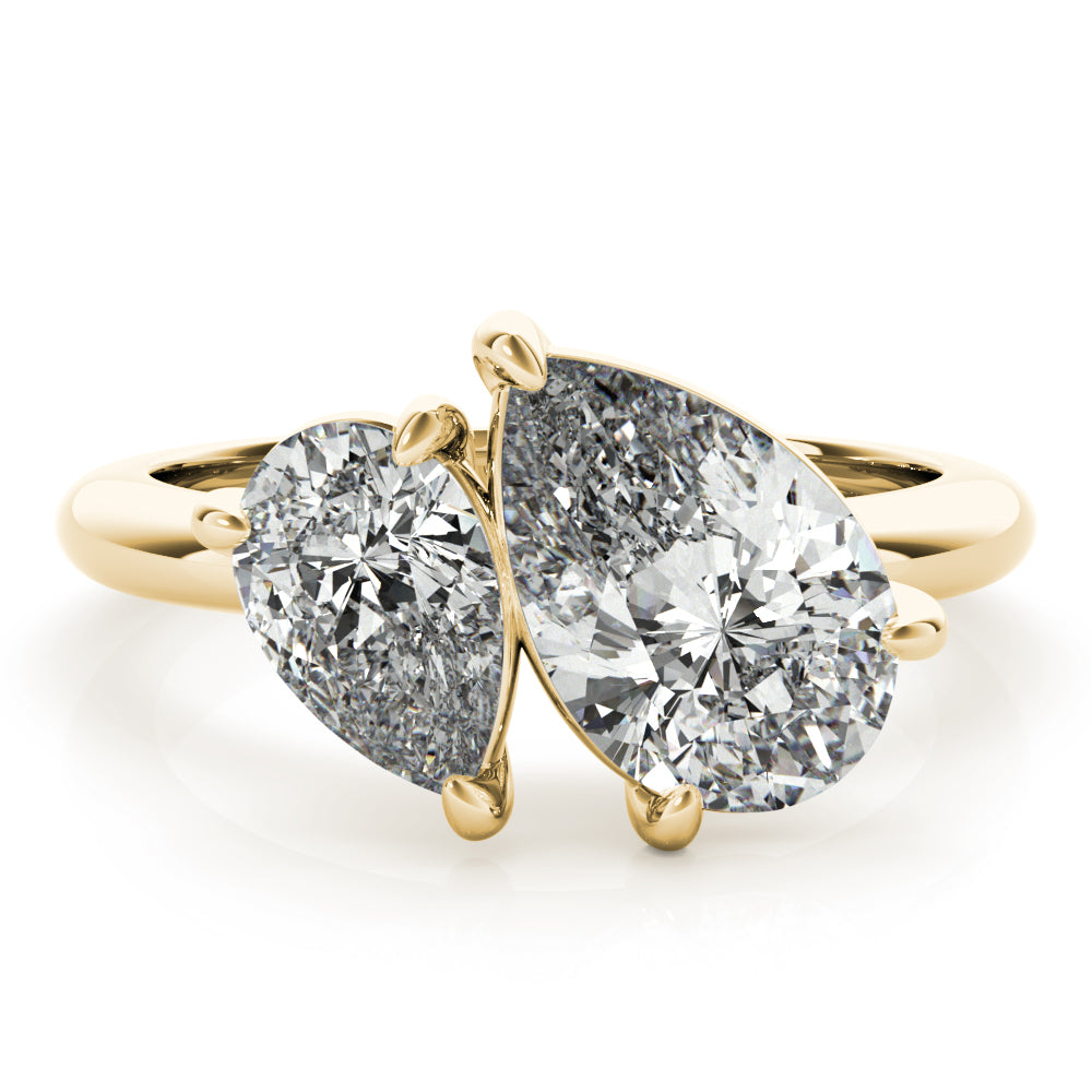 Lara Toi et Moi Tilted Double Pear Diamond Engagement Ring Setting