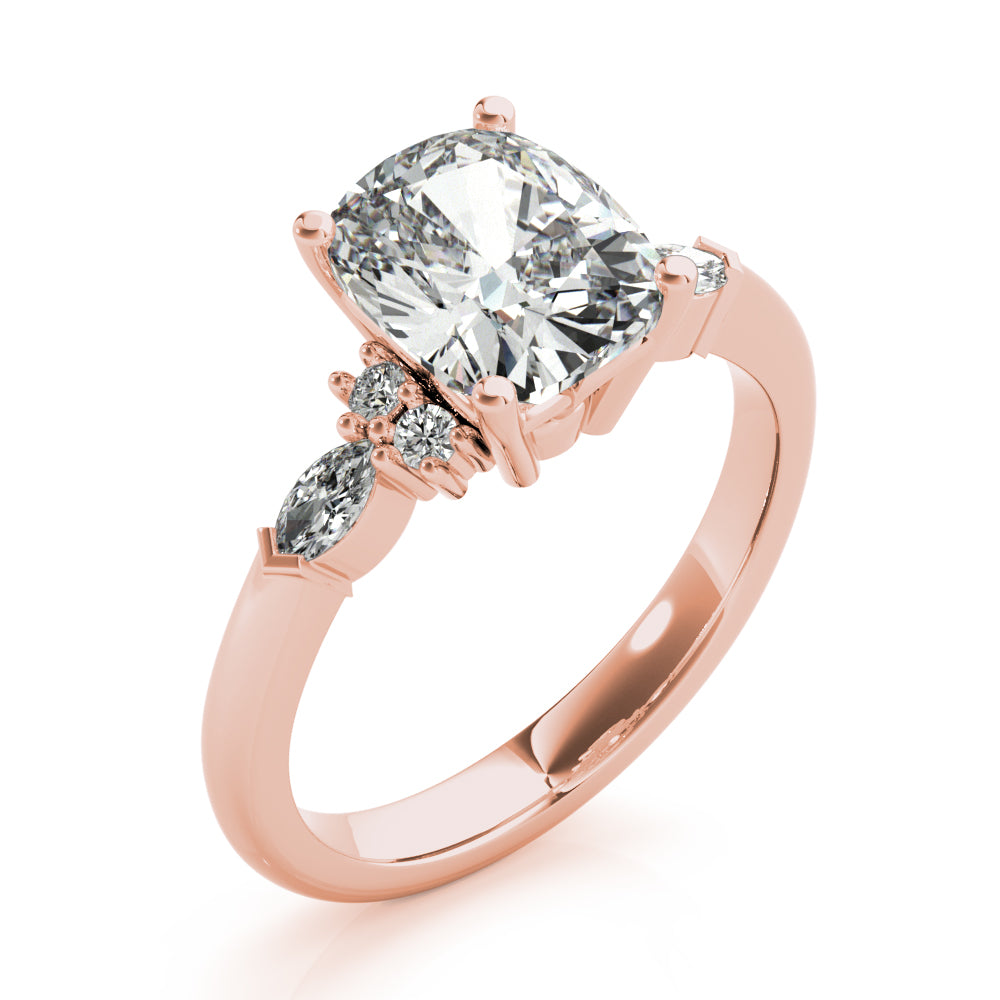 Willow Elongated Cushion Cut Diamond Engagement Ring Setting