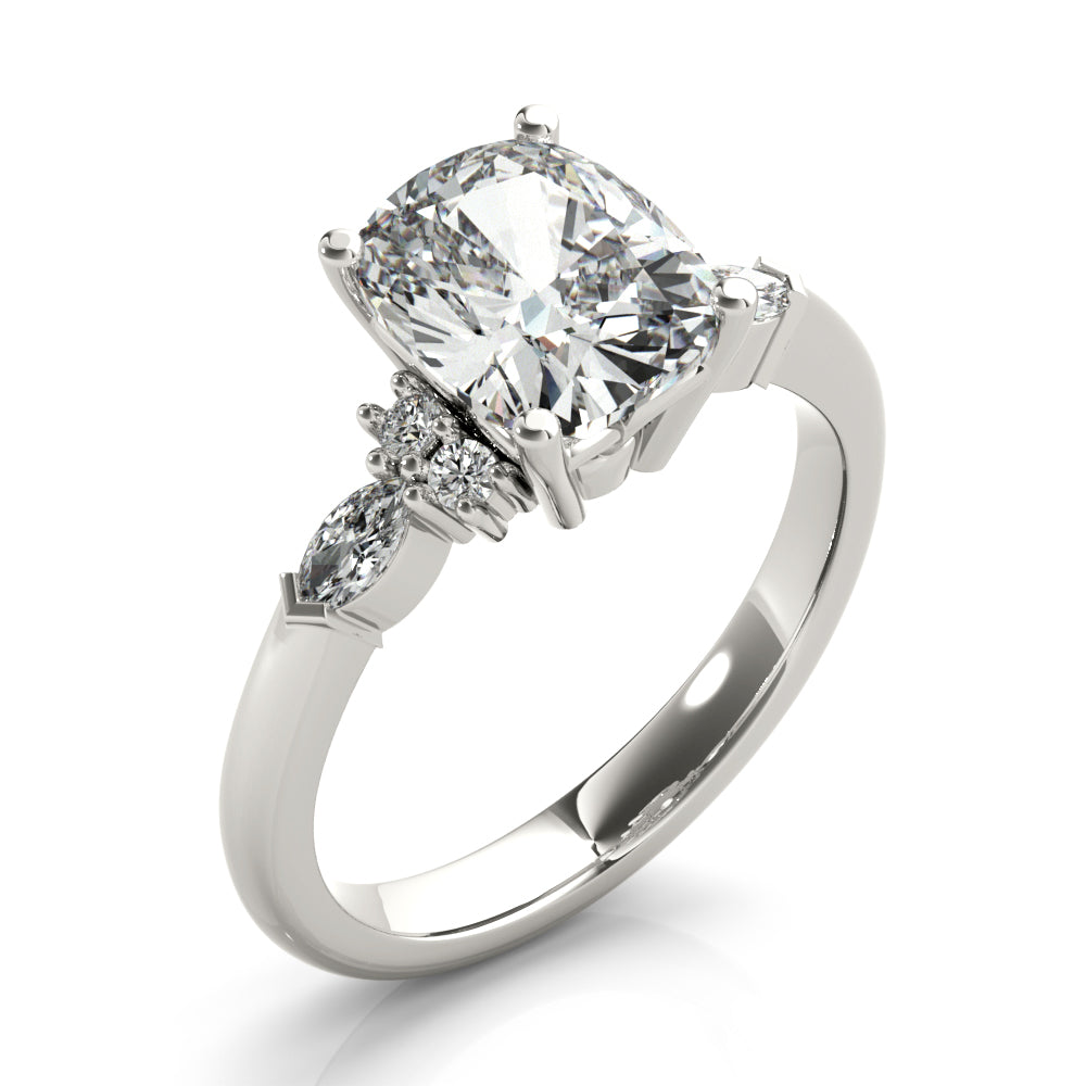 Willow Elongated Cushion Cut Diamond Engagement Ring Setting