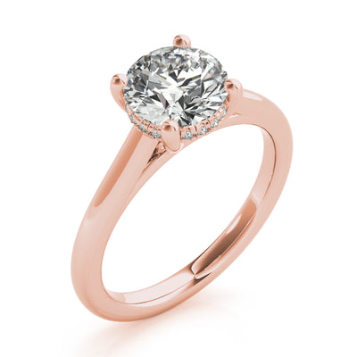 Hannah Round Solitaire with Hidden Halo Engagement Ring Setting