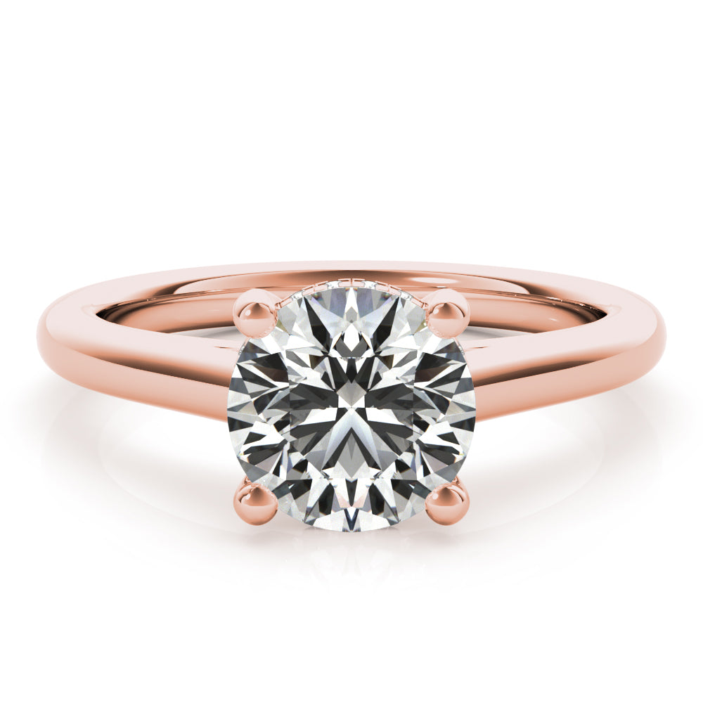 Hannah Round Solitaire with Hidden Halo Engagement Ring Setting