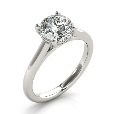 Hannah Round Solitaire with Hidden Halo Engagement Ring Setting