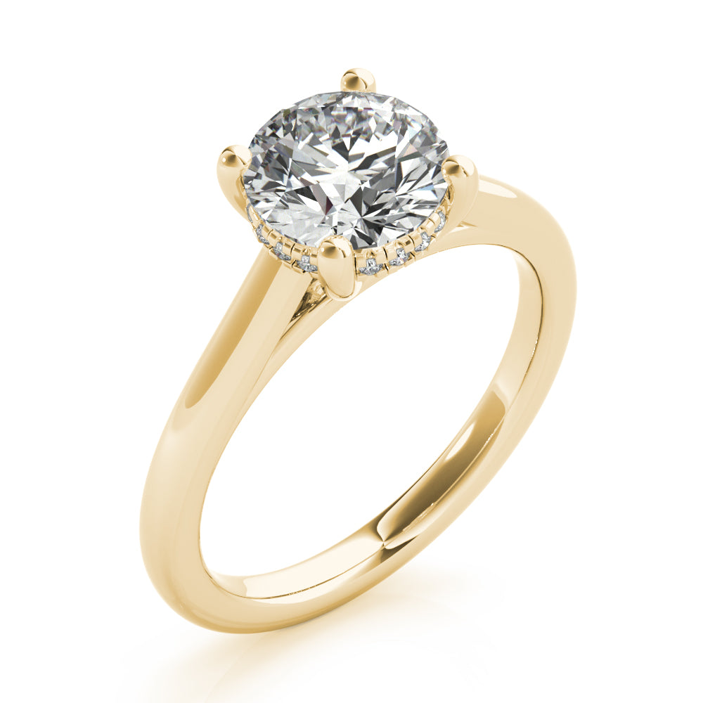 Hannah Round Solitaire with Hidden Halo Engagement Ring Setting