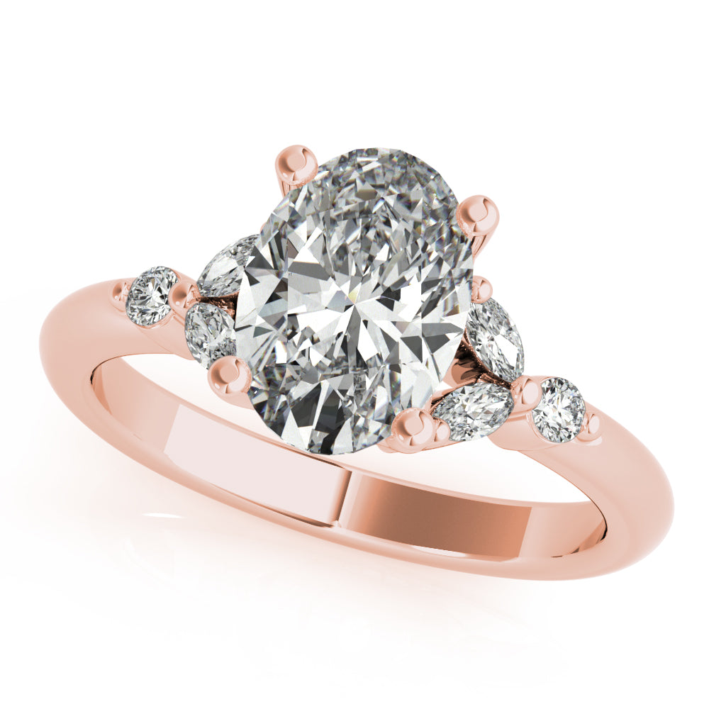 Poppy Oval Diamond Engagement Ring Setting