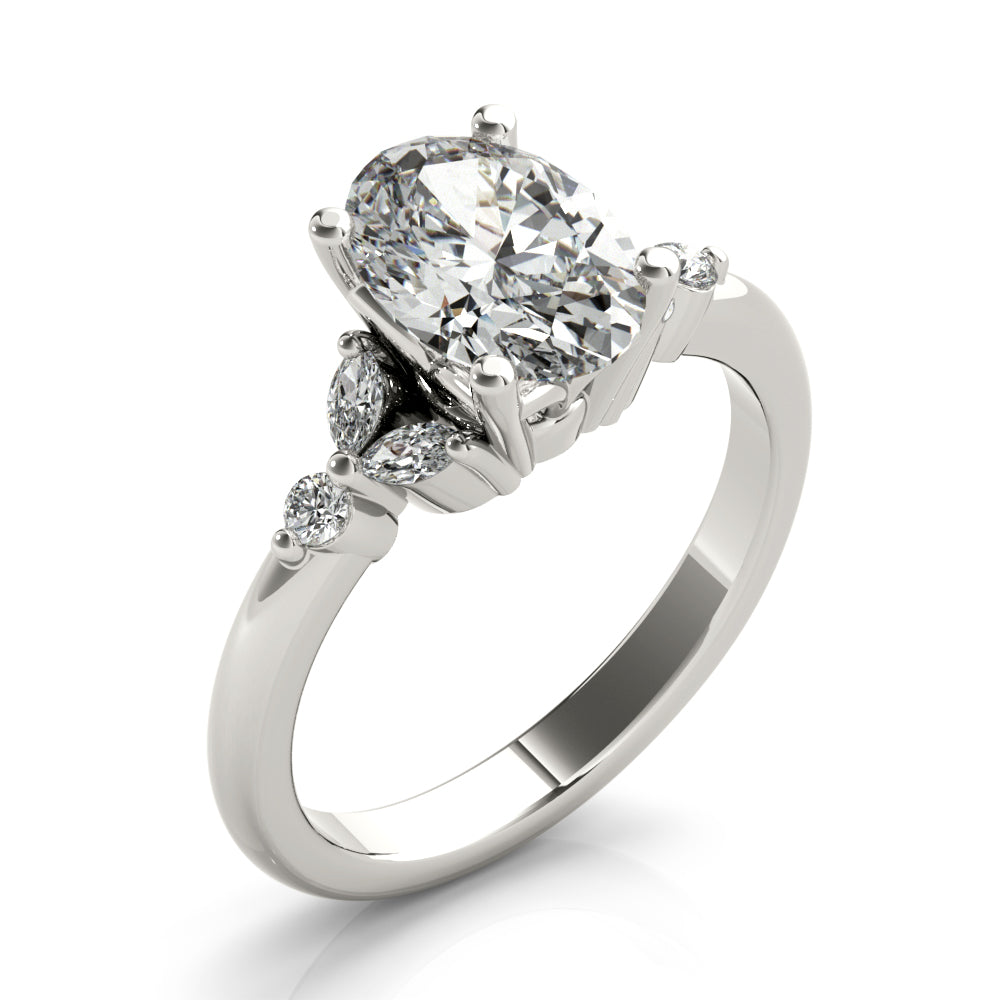 Poppy Oval Diamond Engagement Ring Setting