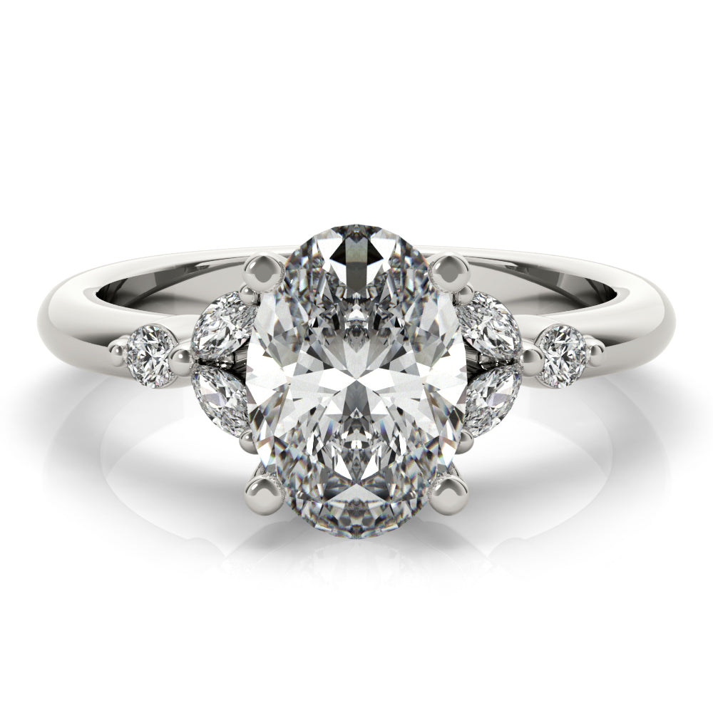 Poppy Oval Diamond Engagement Ring Setting