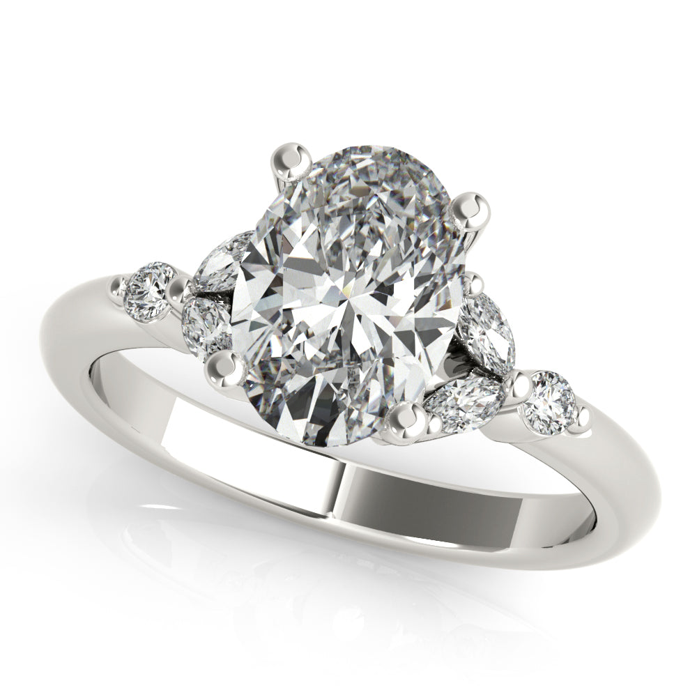 Poppy Oval Diamond Engagement Ring Setting