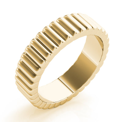 Women's Grooved Flat Band Wedding Ring