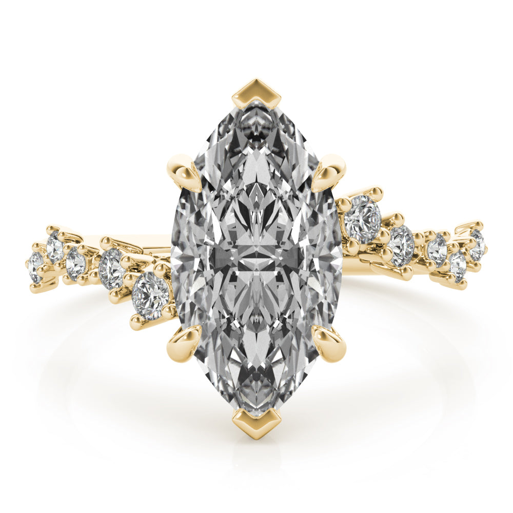 Ivy Split Shank Marquise Diamond Engagement Ring Setting