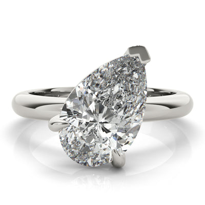 Lara Tilted Pear Diamond Engagement Ring Setting