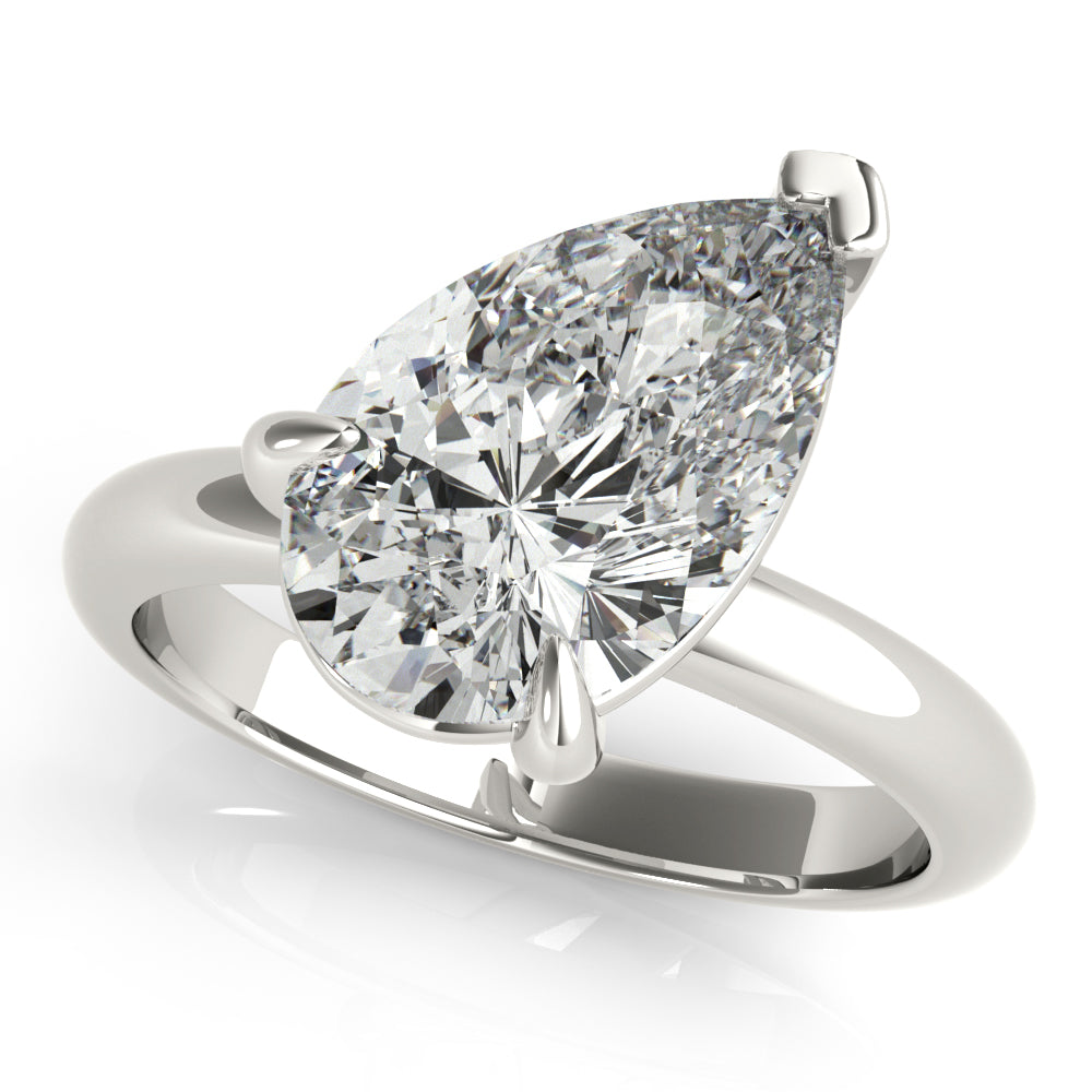 Lara Tilted Pear Diamond Engagement Ring Setting