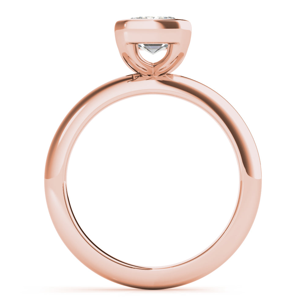 Emerald Half Bezel Diamond Engagement Ring Setting