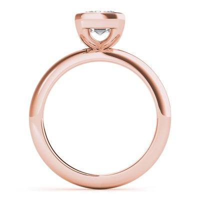 Emerald Half Bezel Diamond Engagement Ring Setting