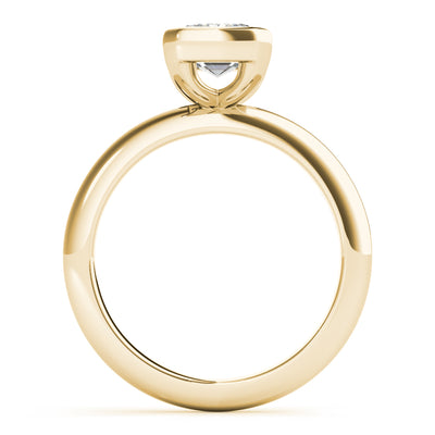 Emerald Half Bezel Diamond Engagement Ring Setting