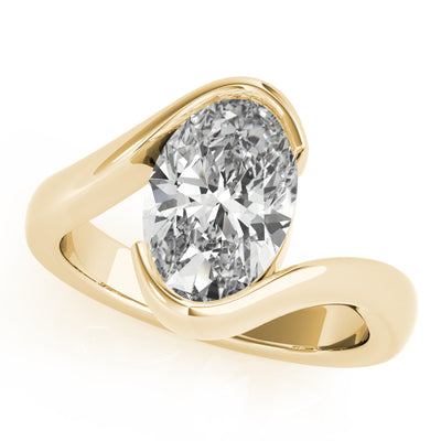 Meadow Oval Half Bezel Engagement Ring Setting