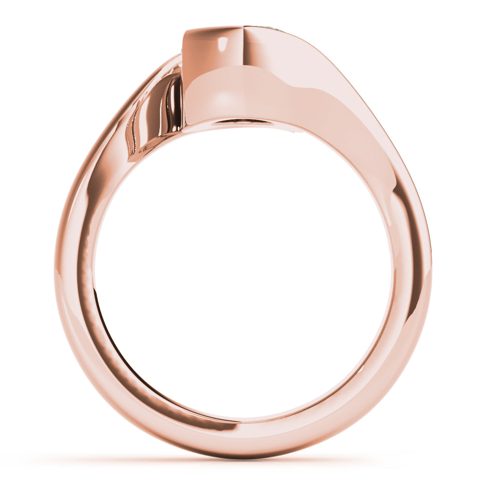 Meadow Oval Half Bezel Engagement Ring Setting