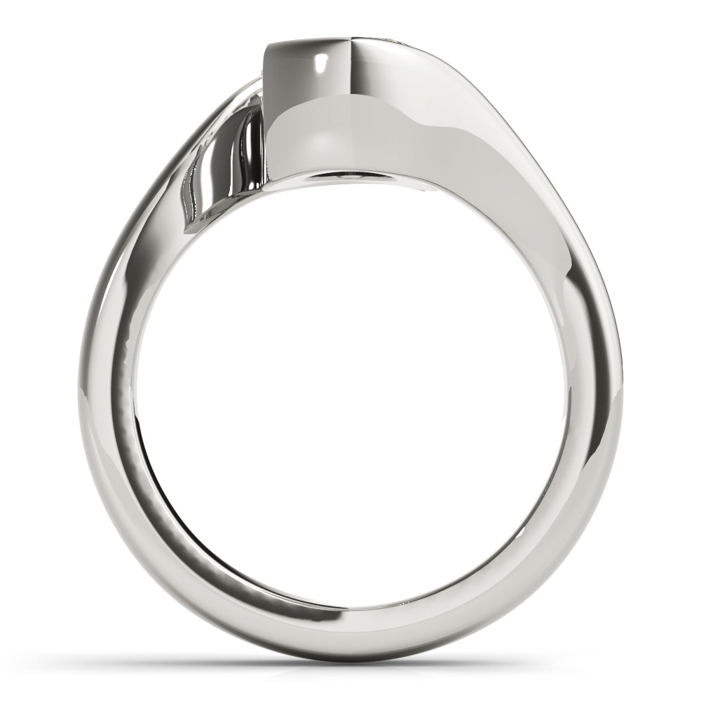 Meadow Oval Half Bezel Engagement Ring Setting