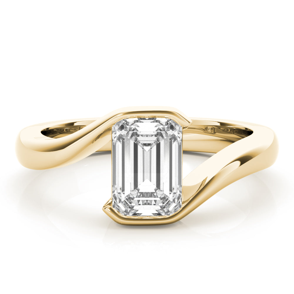Meadow Emerald Half Bezel Engagement Ring Setting