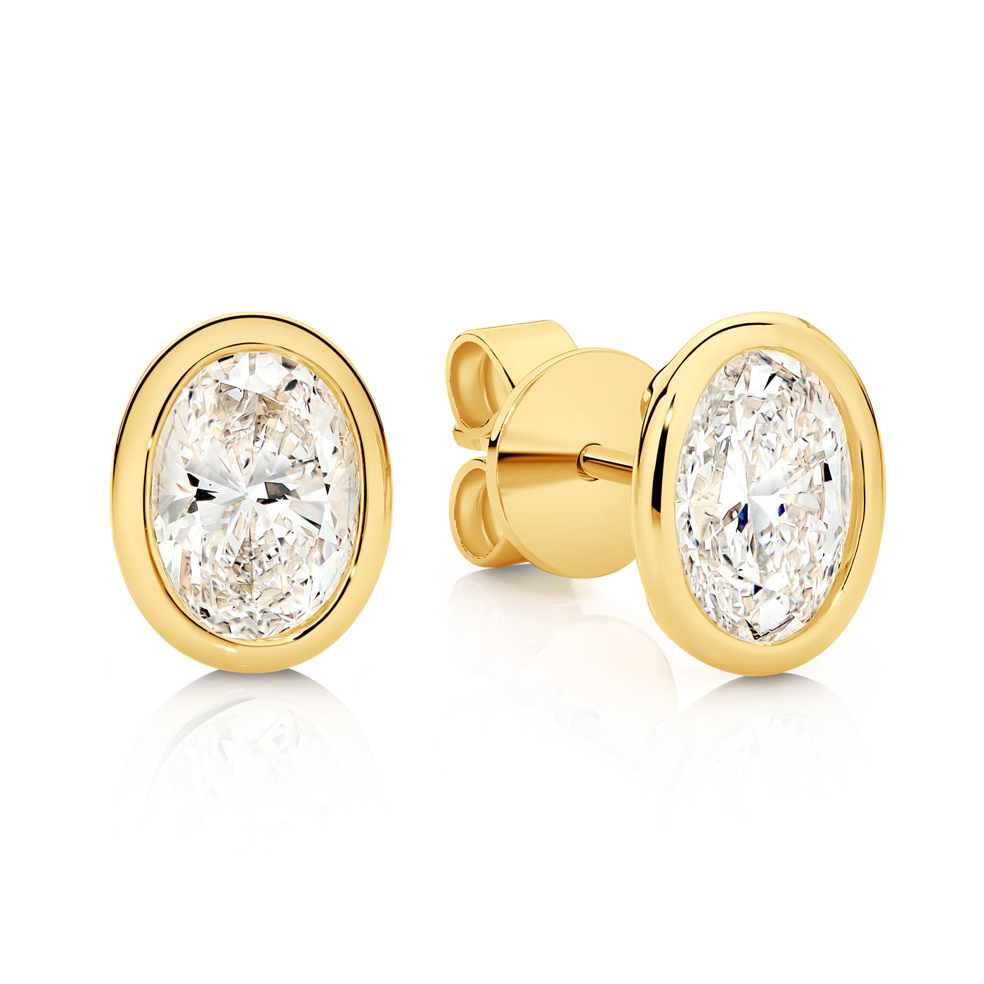 Lumina Oval Bezel Diamond Earrings