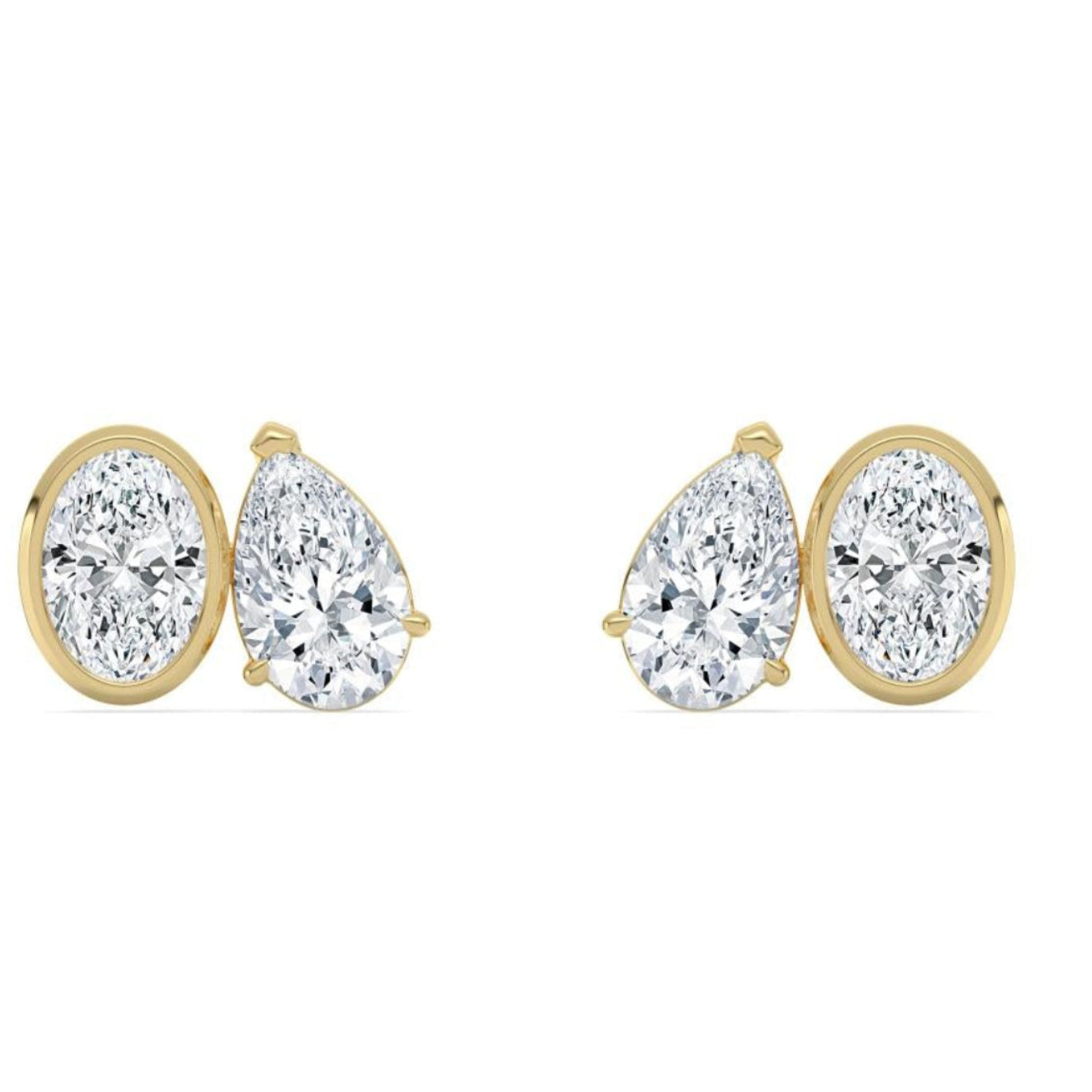 Avery Toi et Moi Lab-Diamond Earrings (Oval and Pear)