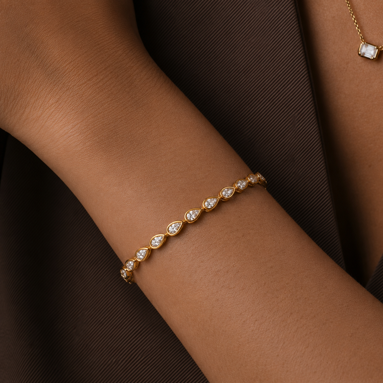 Lumina Pear Bezel Diamond Bracelet