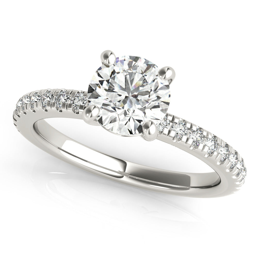 Round Pave Band Stirling Silver & CZ Proposal Ring
