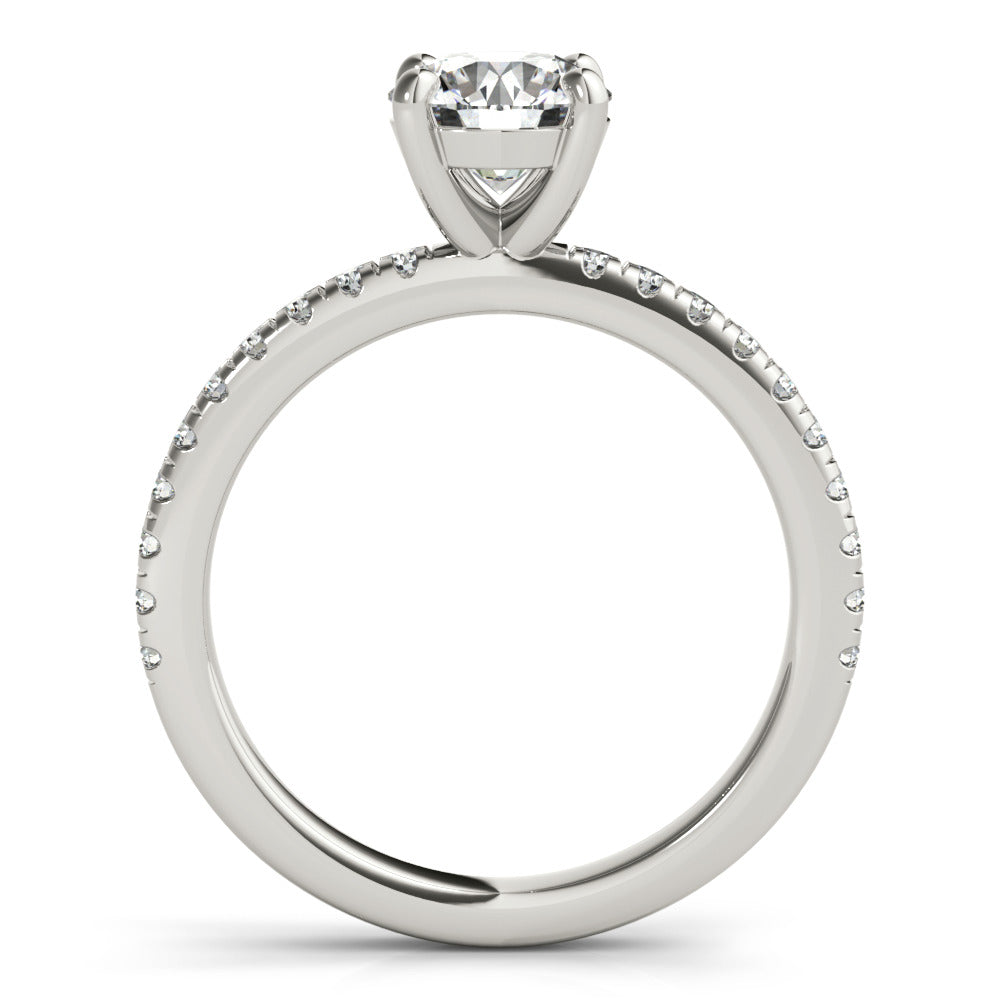 Round Pave Band Stirling Silver & CZ Proposal Ring