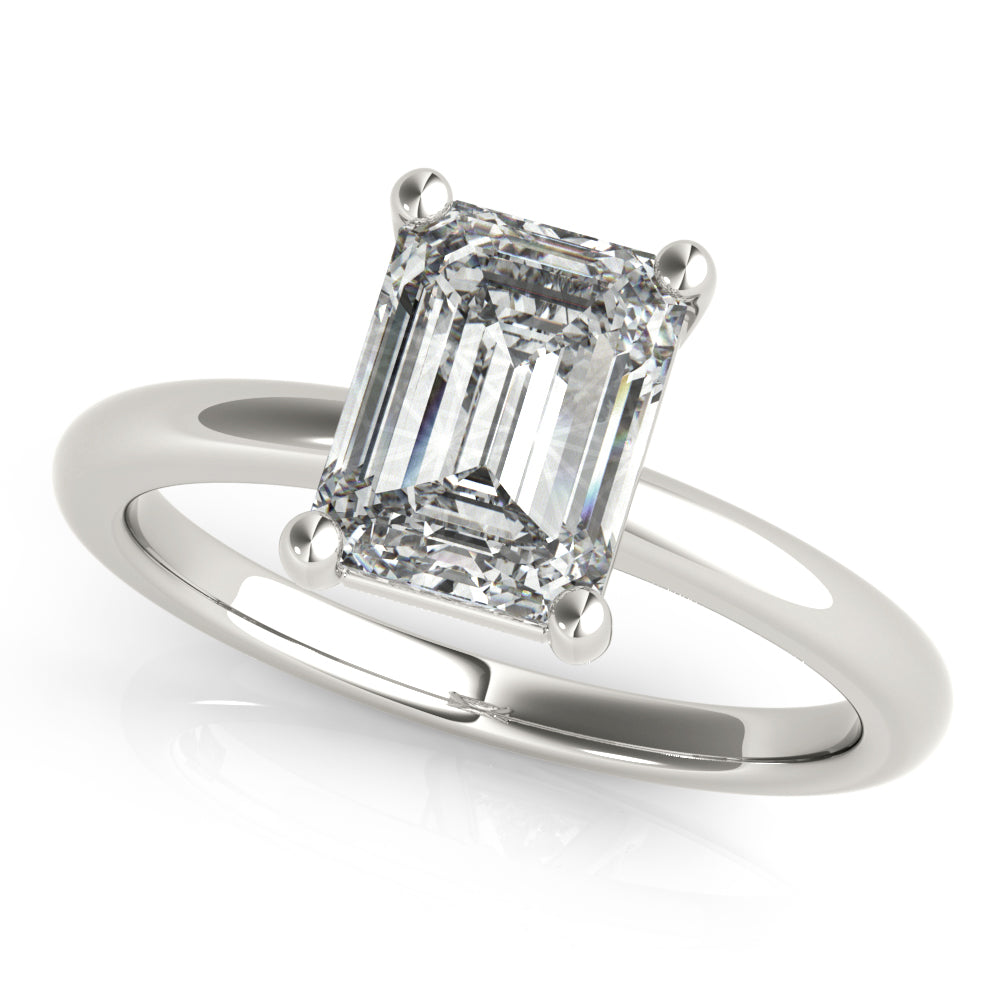 Emerald Cut Solitaire CZ Proposal Ring