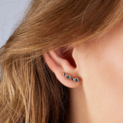 Gwen Sapphire Earrings (Teal & Blue)