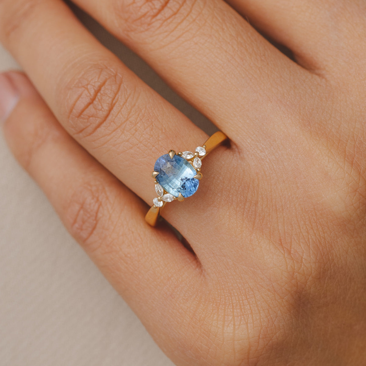 Blair 2.06ct Oval Madagascan Blue Sapphire Engagement Ring