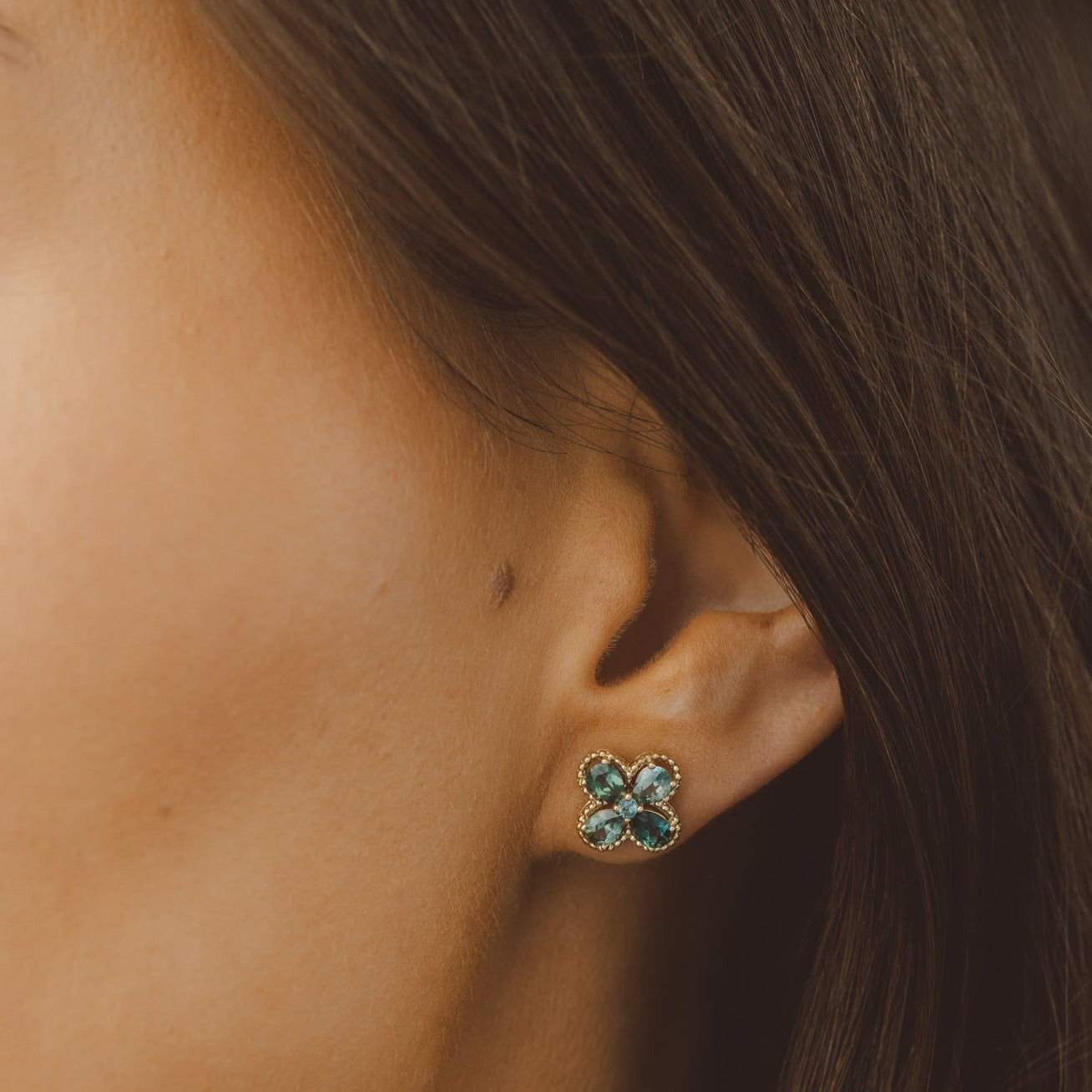 Teal Sapphire Earrings