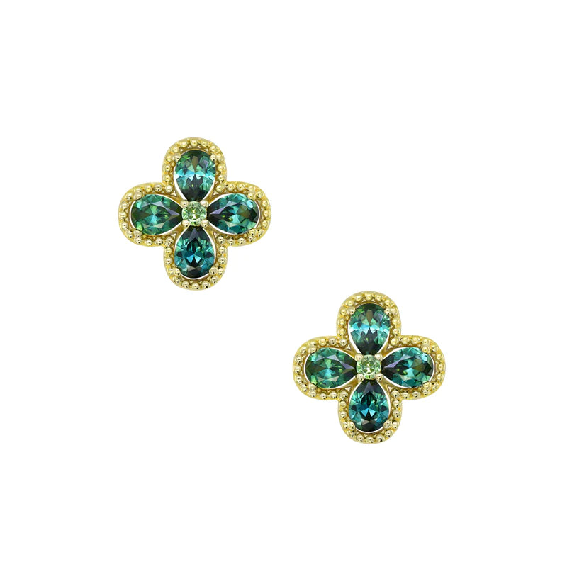 Teal Sapphire Earrings 