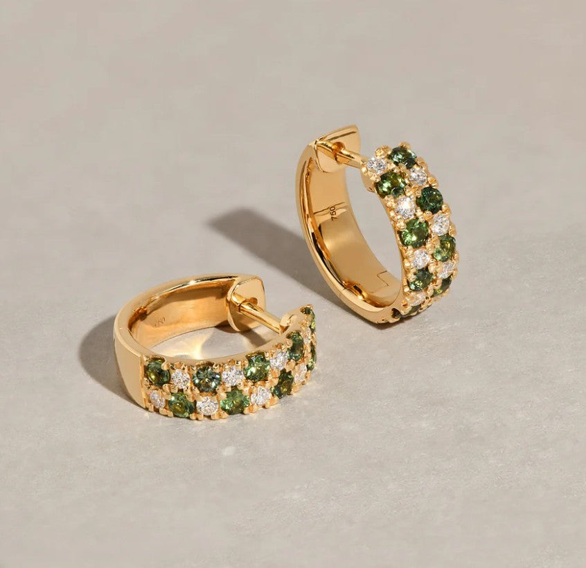 Vivienne Green Sapphire and Diamond Earrings