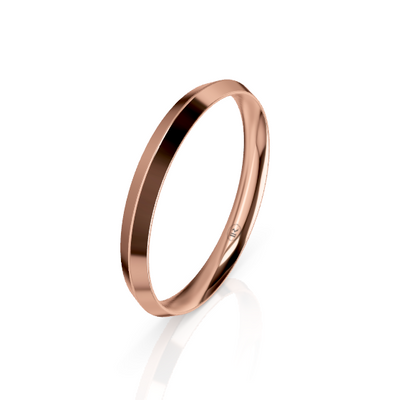 Knife Edge Comfort Fit Wedding Ring (AK) - Rose Gold