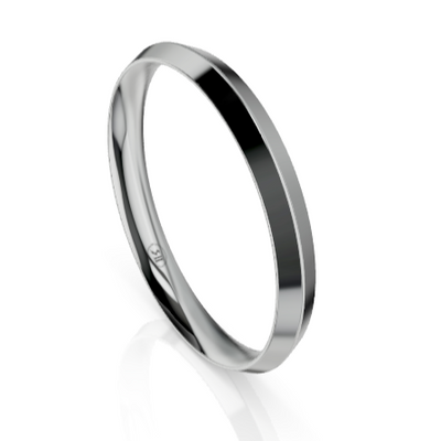 Knife Edge Comfort Fit Wedding Ring (AK) - White Gold