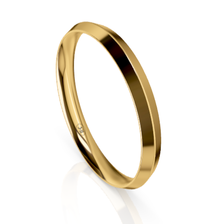 Knife Edge Comfort Fit Wedding Ring (AK) - Yellow Gold